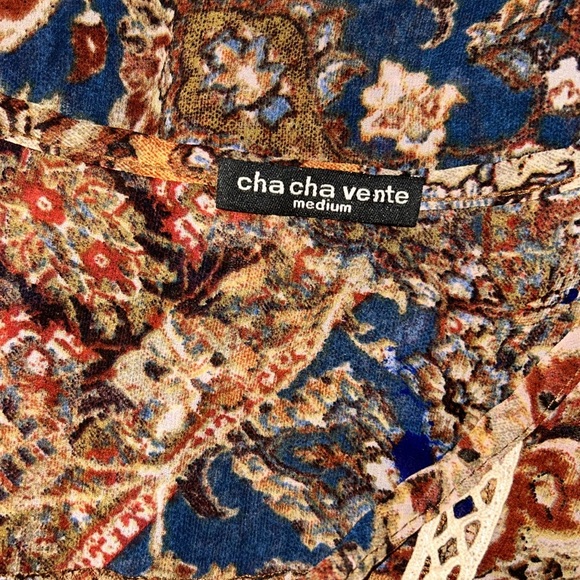 Cha Cha Vente Size M Boho Blouse - Picture 10 of 11